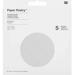 Rico Design Bibuła gładka do pakowania prezentów - Paper Poetry - jasnożółta, 5 szt. ><noscript><img width=