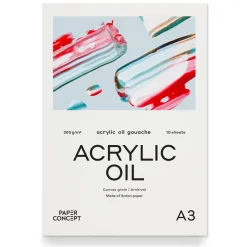 PaperConcept Blok do akryli i oleju Acrylic Oil - - canvas grain A3 300 g 10 ark. ><noscript><img width=