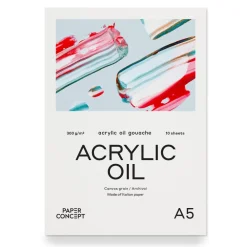PaperConcept Blok do akryli i oleju Acrylic Oil - - canvas grain A5 300 g 10 ark. ><noscript><img width=