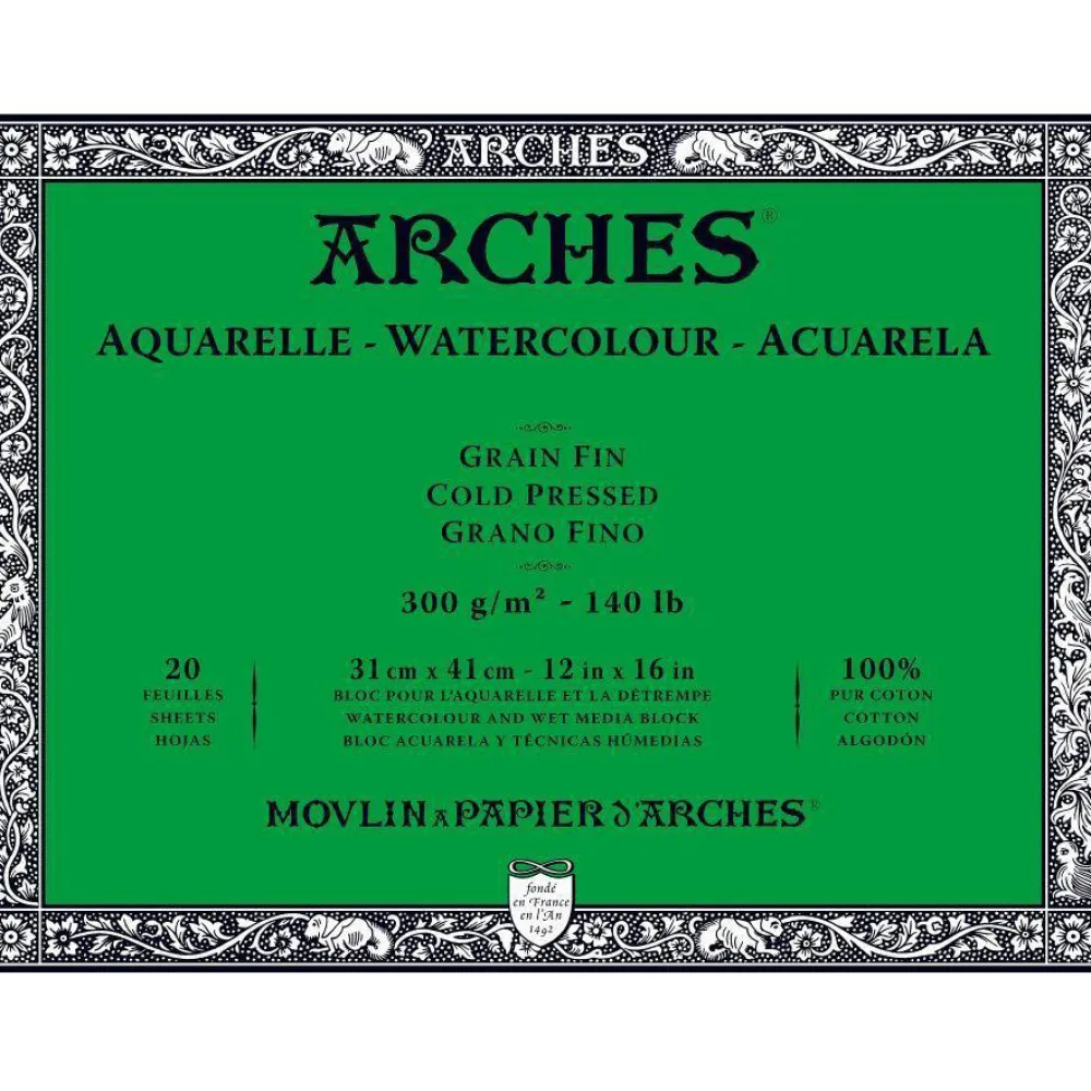 Arches Blok do akwareli - - cold pressed, 31 x 41 cm, 300 g, 20 ark.
