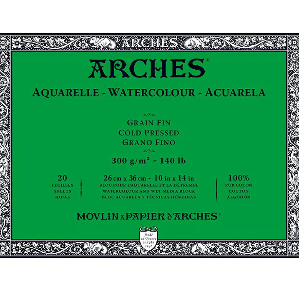 Arches Blok do akwareli - - cold pressed, 26 x 36 cm, 300 g, 20 ark.