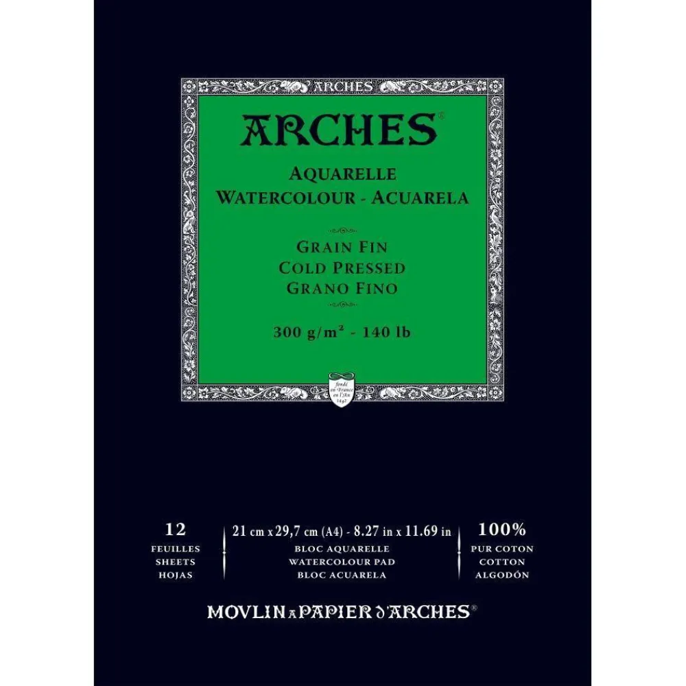 Arches Blok do akwareli - - cold pressed, A4, 300 g, 12 ark.