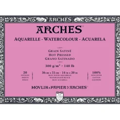 Arches Blok do akwareli - - hot pressed, 36 x 51 cm, 300 g, 20 ark.