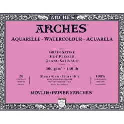 Arches Blok do akwareli - - hot pressed, 31 x 41 cm, 300 g, 20 ark. > Papier Do Akwareli