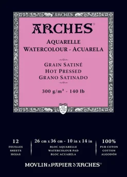 Arches Blok do akwareli - - hot pressed, 26 x 36 cm, 300 g, 12 ark. > Papier Do Akwareli