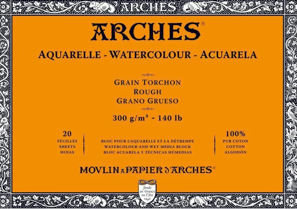 Arches Blok do akwareli - - rough, 18 x 26 cm, 300 g, 20 ark. > Papier Do Akwareli