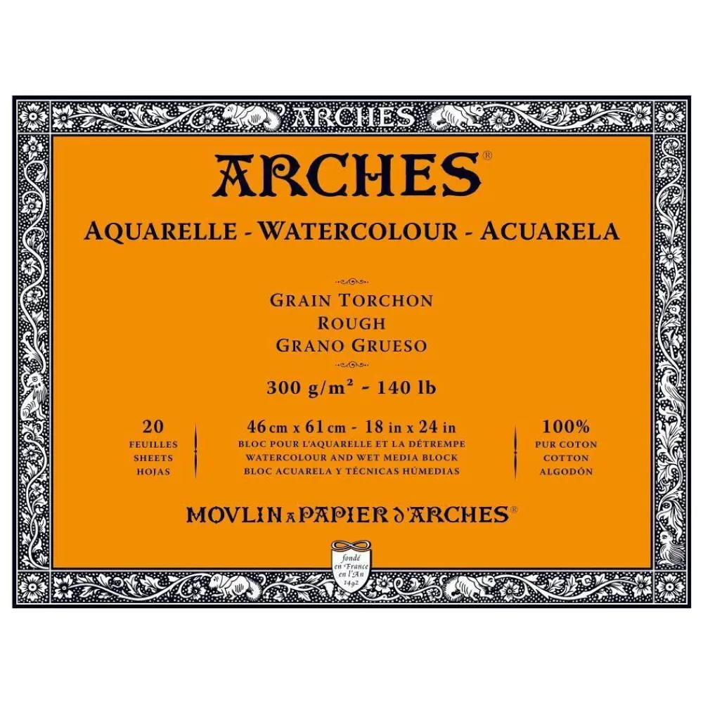 Arches Blok do akwareli - - rough, 46 x 61 cm, 300 g, 20 ark.