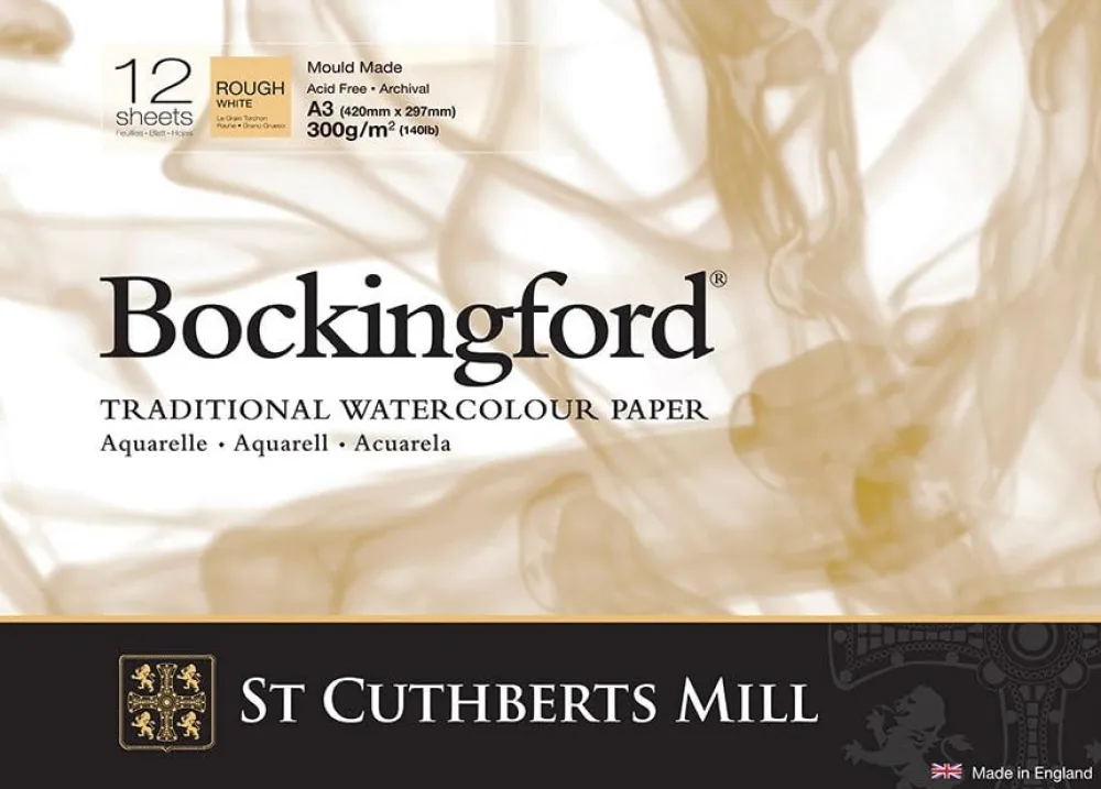 St Cuthberts Mill Blok do akwareli Bockingford - rough, 29,7 x 42 cm, 300 g, 12 ark.