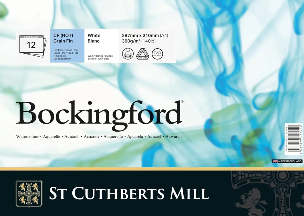 St Cuthberts Mill Blok do akwareli Bockingford - cold press, 21 x 29,7 cm, 300 g, 12 ark. > Papier Do Akwareli