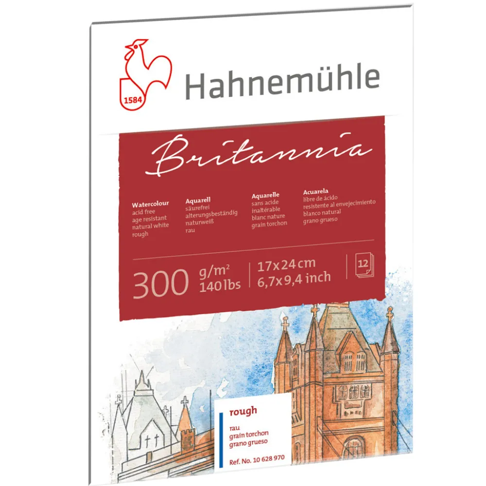Hahnemuhle Blok do akwareli Britannia - Hahnemühle - rough, 17 x 24 cm, 300 g, 12 ark. > Papier Do Akwareli