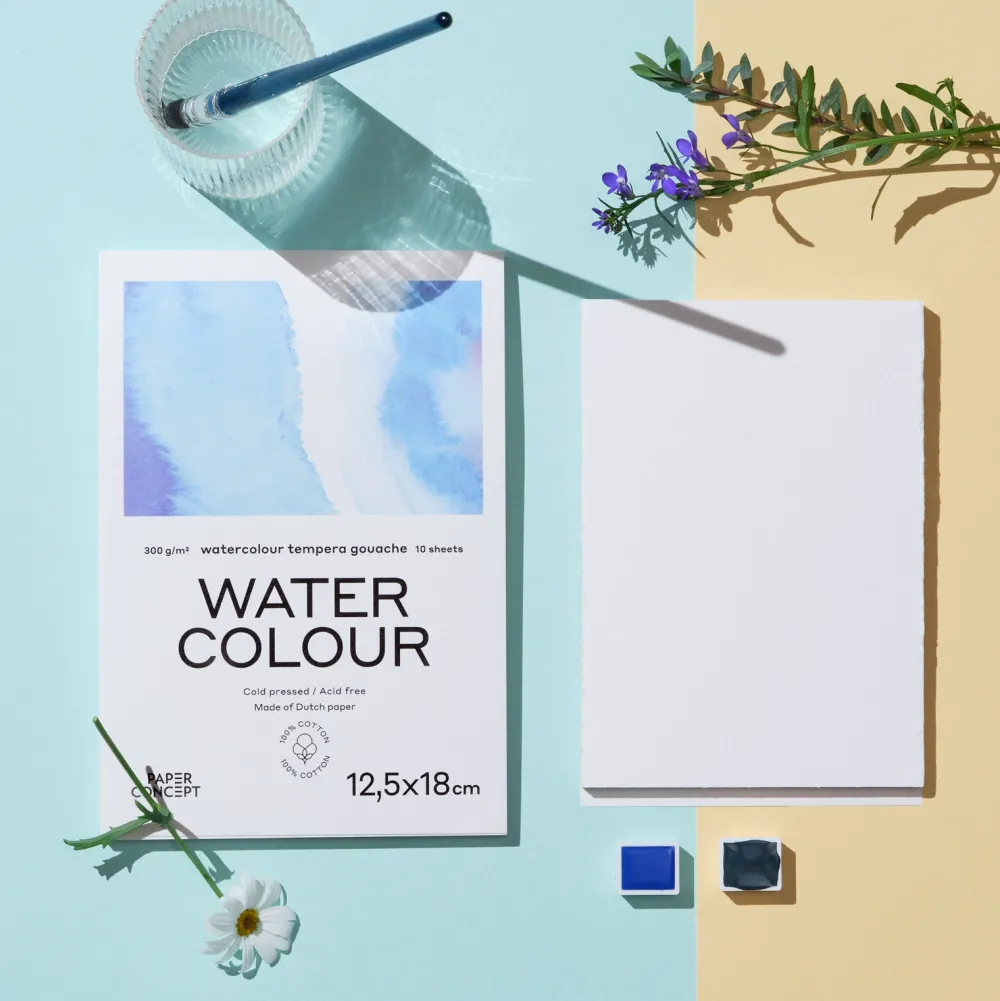 PaperConcept Blok do akwareli 100% Cotton - - 30 x 30 cm 300 g 10 ark.