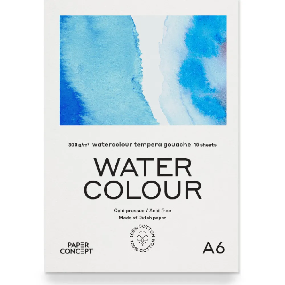 PaperConcept Blok do akwareli 100% Cotton - - A6 300 g 10 ark. > Papier Do Akwareli