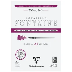 Clairefontaine Blok do akwareli Fontaine Watercolour - - cold pressed, A4, 300 g, 12 ark. ><noscript><img width=
