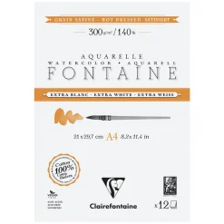 Clairefontaine Blok do akwareli Fontaine Watercolour - - hot pressed, A3, 300 g, 12 ark. > Papier Do Akwareli
