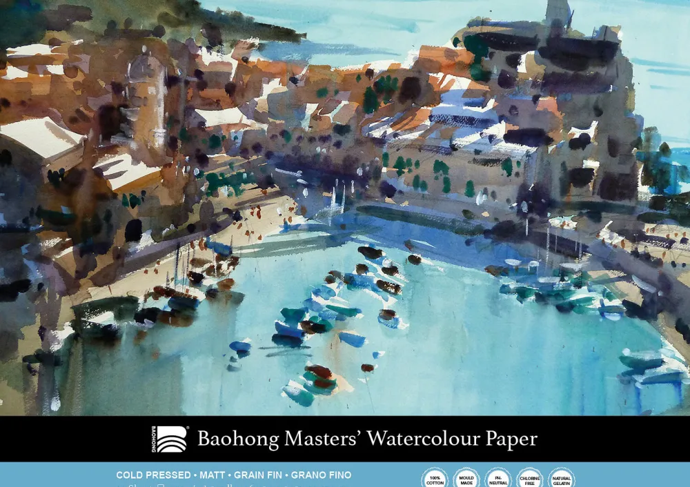 Baohong Blok do akwareli Master's 36 x 51 cm - - cold pressed, 300 g, 20 ark.