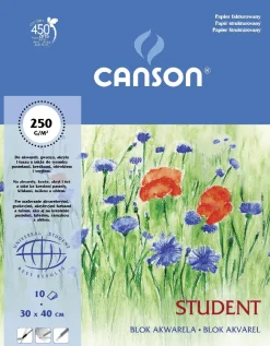 Canson Blok do akwareli Student 30 x 40 cm - - 250 g, 10 ark. > Papier Do Akwareli