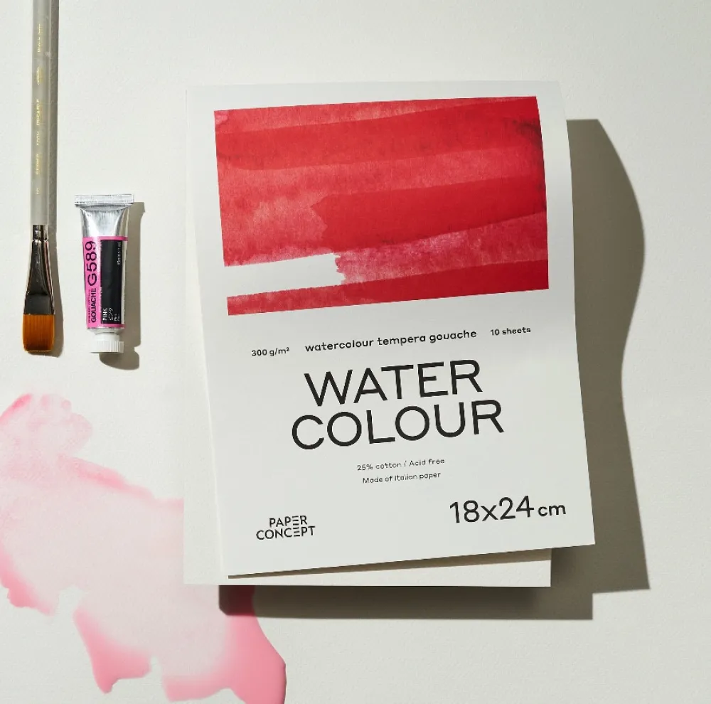 PaperConcept Blok do akwareli Watercolour - - cold press A6 300 g 10 ark.