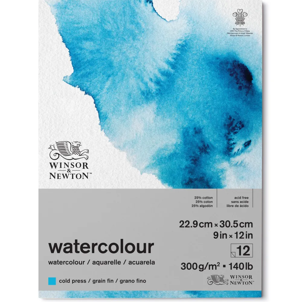 Winsor & Newton Blok do akwareli - - cold press, 23 x 31 cm, 300g, 12 ark. > Papier Do Akwareli