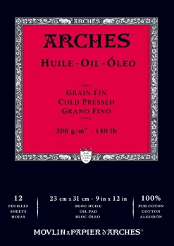 Arches Blok do farb olejnych - - cold pressed, 23 x 31 cm, 300 g, 12 ark. > Papier Do Akryli I Farb Olejnych