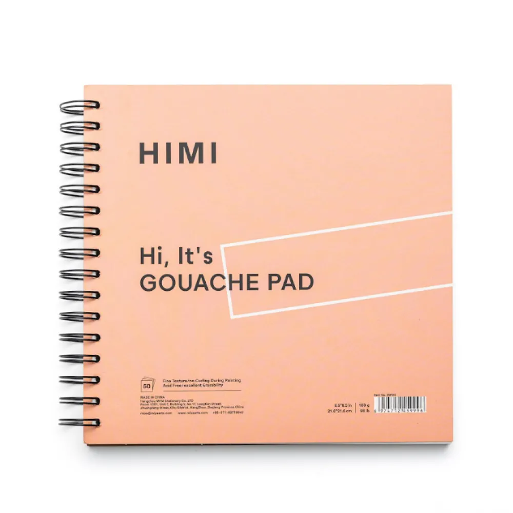 HIMI Blok do gwaszy na spirali 21,6 x 21,6 cm - - Green 160 g 50 ark. > Papier Do Akwareli|Bloki Uniwersalne