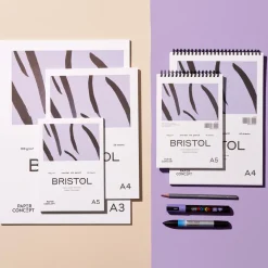 PaperConcept Blok do kredek i tuszu Bristol na spirali - - smooth A5 190 g 40 ark. ><noscript><img width=