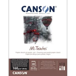 Canson Blok do pasteli Mi-Teintes - - czarny, 24 x 32 cm, 160 g, 20 ark.