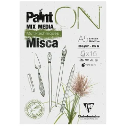 Clairefontaine Blok Paint'ON Mix Media Misca - - A5, 250g, 15 ark.