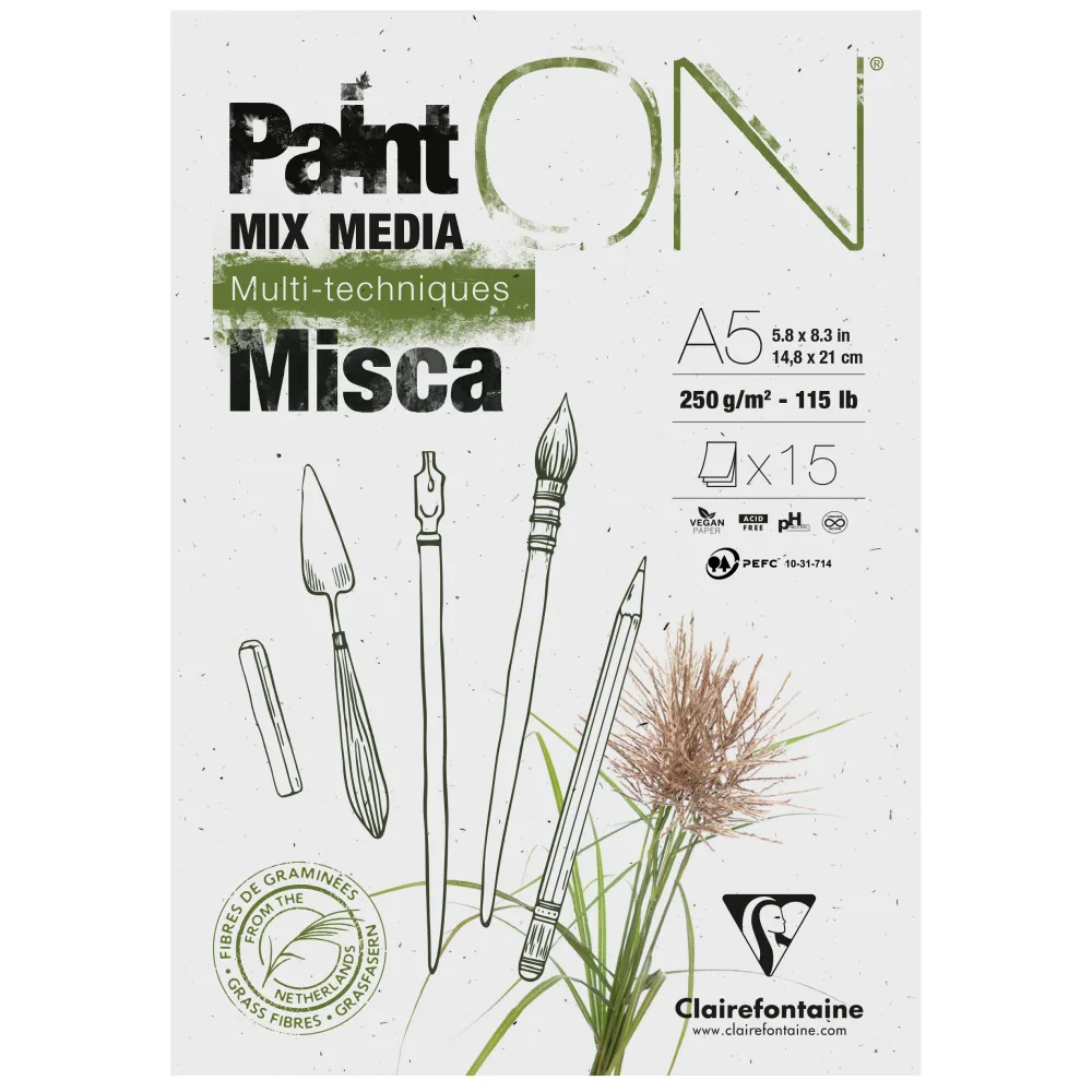Clairefontaine Blok Paint'ON Mix Media Misca - - A5, 250g, 15 ark.