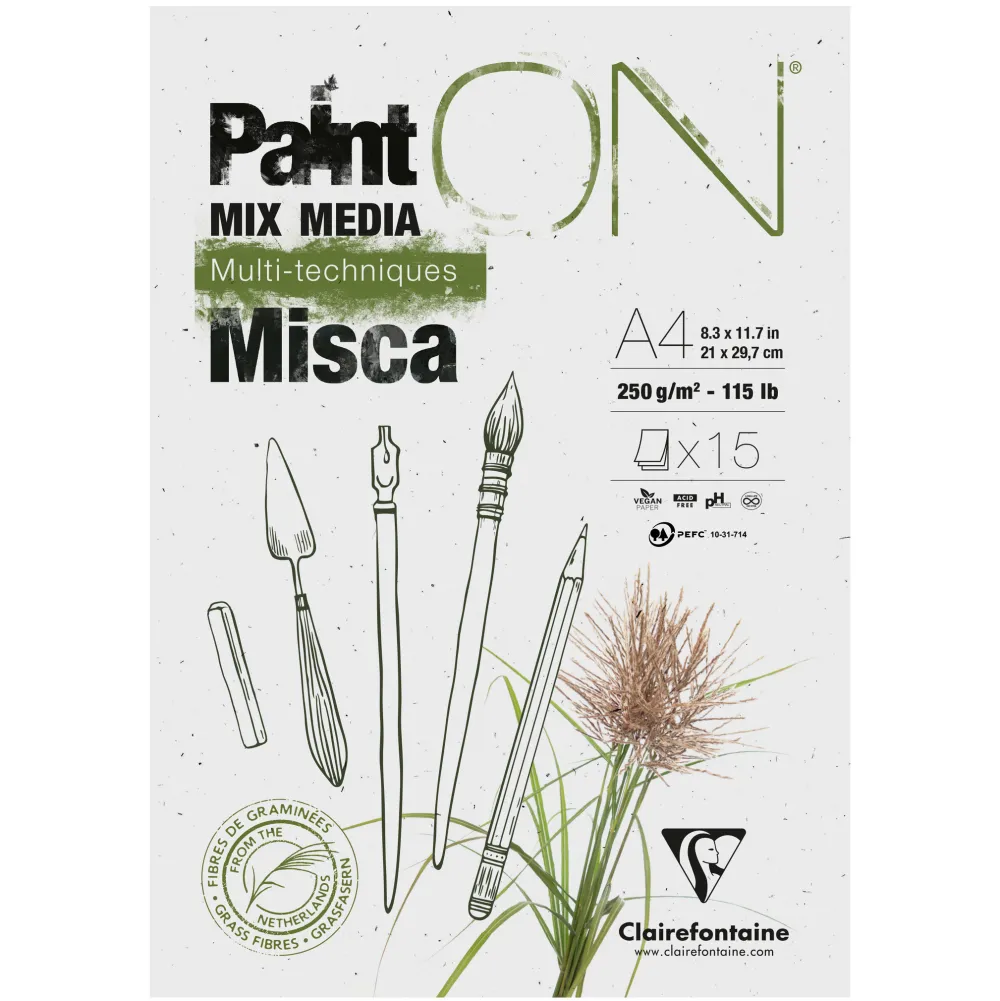 Clairefontaine Blok Paint'ON Mix Media Misca - - A4, 250g, 15 ark.