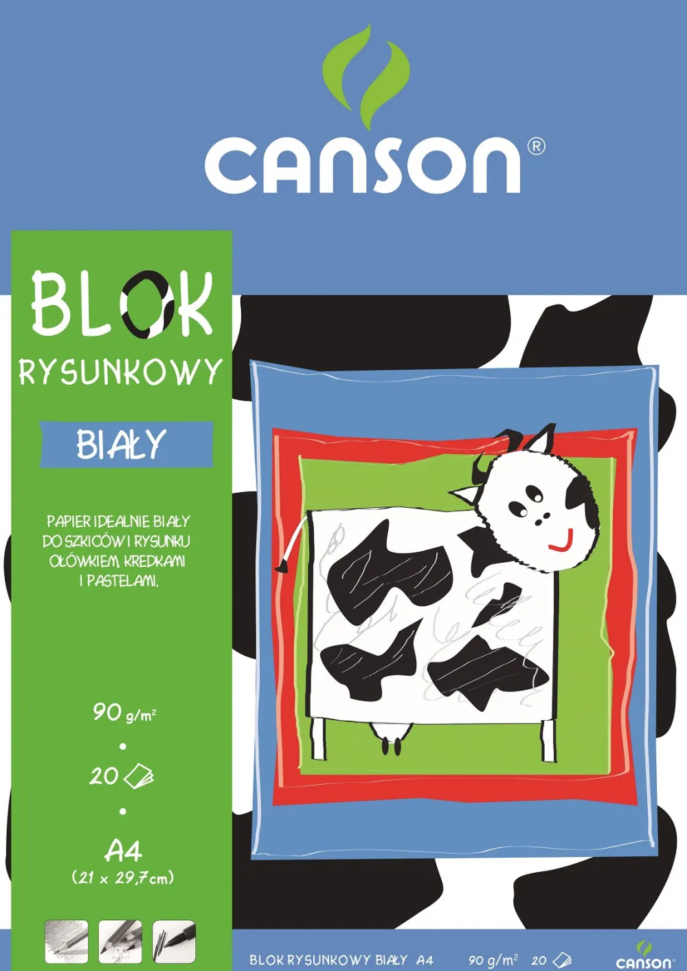 Canson Blok rysunkowy A4 - - biały, 90 g, 20 ark.
