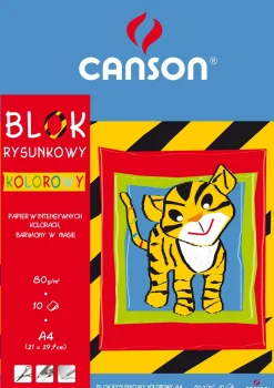 Canson Blok rysunkowy A4 - - kolorowy, 80 g, 10 ark. > Bloki Kolorowe|Bloki Szkolne