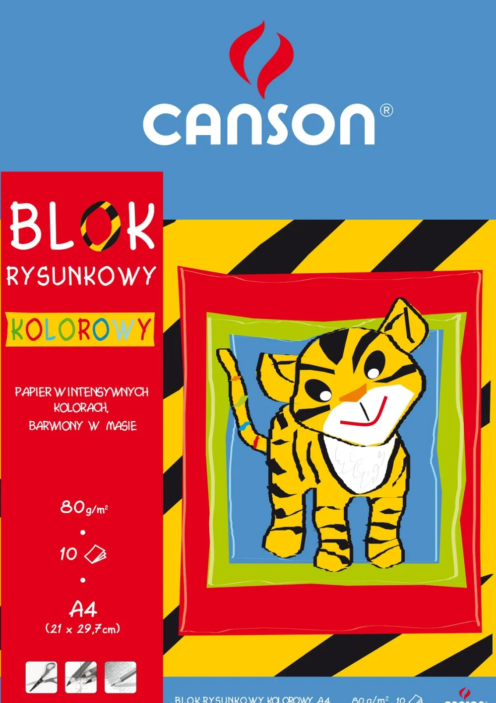 Canson Blok rysunkowy A4 - - kolorowy, 80 g, 10 ark. > Bloki Kolorowe|Bloki Szkolne