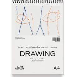 PaperConcept Blok rysunkowy Drawing na spirali - - medium grain A4 120 g 50 ark. > Bloki Szkicowe|Bloki Rysunkowe