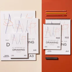 PaperConcept Blok rysunkowy Drawing na spirali - - medium grain A4 120 g 50 ark. > Bloki Szkicowe|Bloki Rysunkowe