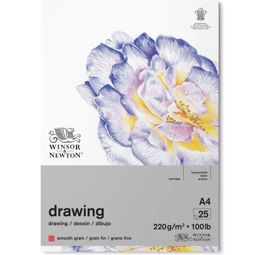 Winsor & Newton Blok rysunkowy Drawing Pad - - smooth, A4, 220g, 25 ark. > Bloki Rysunkowe