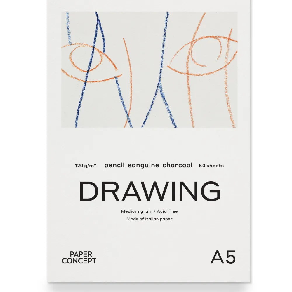 PaperConcept Blok rysunkowy Drawing - - medium grain A5 120 g 50 ark.