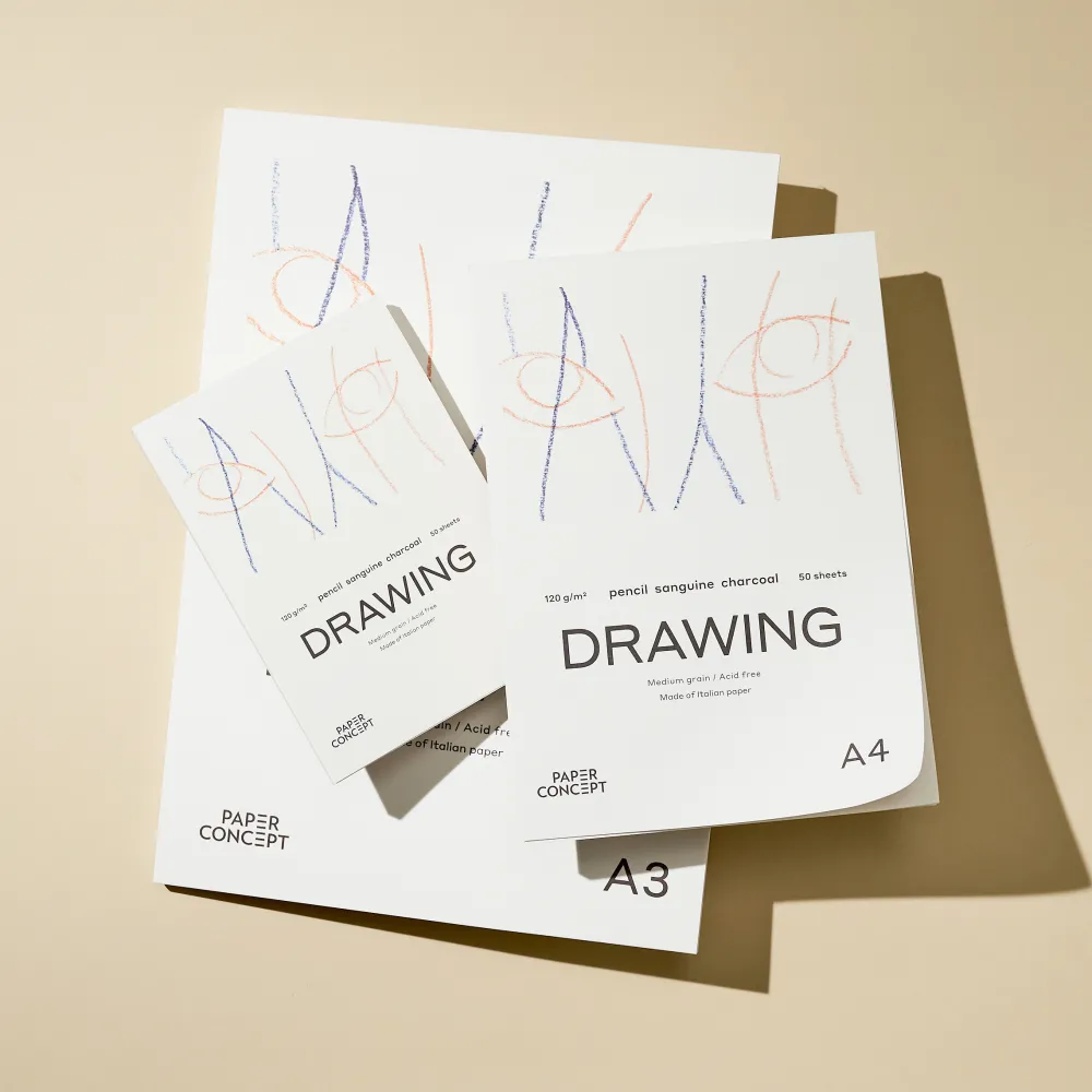 PaperConcept Blok rysunkowy Drawing - - medium grain A5 120 g 50 ark.