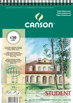 Canson Blok rysunkowy Student A5 - - spirala, 150 g, 30 ark. spirala > Bloki Rysunkowe