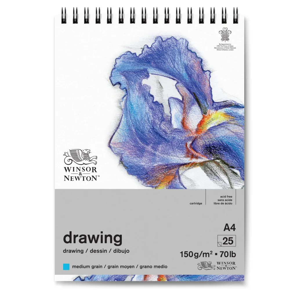 Winsor & Newton Blok rysunkowy ze spiralą Drawing Pad - - medium, A4, 150g, 25 ark.