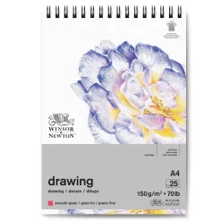 Winsor & Newton Blok rysunkowy ze spiralą Drawing Pad - - smooth, A4, 150g, 25 ark.