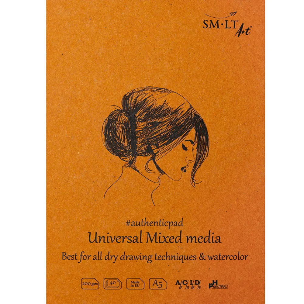 SMLT Blok, szkicownik uniwersalny Mixed Media, A5 - SM-LT - 200 g/m2, 40 ark.