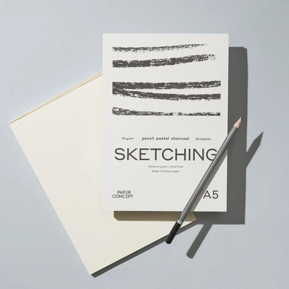 PaperConcept Blok szkicowy Sketching - - medium grain A4 90 g 50 ark.