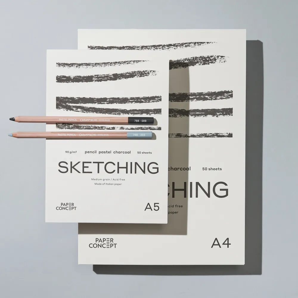 PaperConcept Blok szkicowy Sketching - - medium grain A4 90 g 50 ark.
