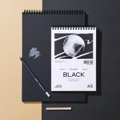PaperConcept Blok uniwersalny Mix Media Black na spirali - - smooth A5 280 g 25 ark. > Papier Do Akwareli|Bloki Uniwersalne
