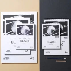 PaperConcept Blok uniwersalny Mix Media Black - - smooth A3 280 g 25 ark.