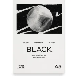 PaperConcept Blok uniwersalny Mix Media Black - - smooth A5 280 g 25 ark. > Papier Do Akwareli|Bloki Uniwersalne