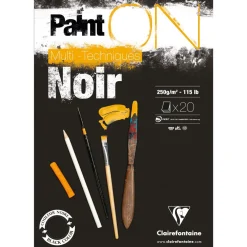Clairefontaine Blok uniwersalny Paint'On Mixed Media - - czarny, A3, 250g, 20 ark.