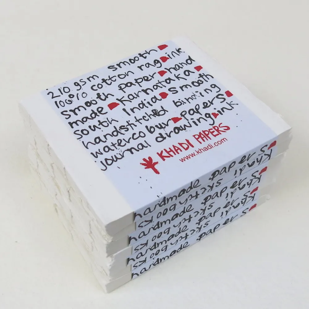 Khadi Papers Blok w książce 100% bawełny 210 g - - Smooth 13 x 16 cm 16 ark.