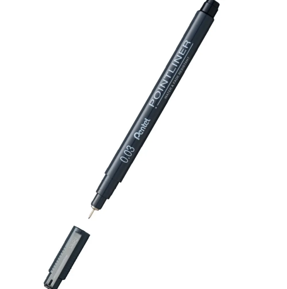Pentel Cienkopis kalibrowany Pointliner - - czarny, 0,03 mm > Cienkopisy