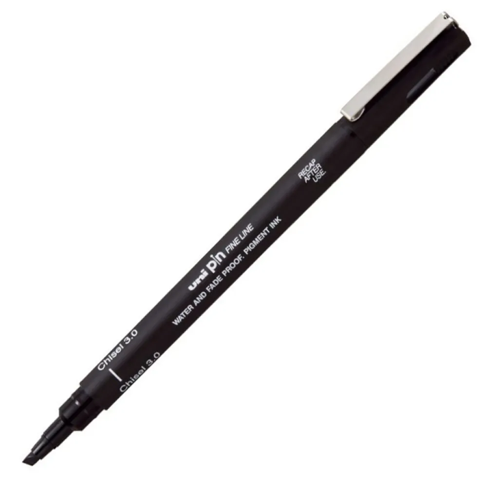 Uni Cienkopis kreślarski Pin CS3-200 - - czarny ścięty 3 mm